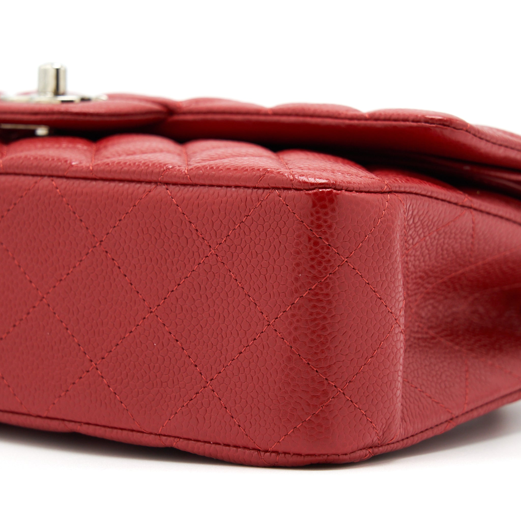 CHANEL CLASSIC DOUBLE FLAP BAG CAVIAR RED SHW