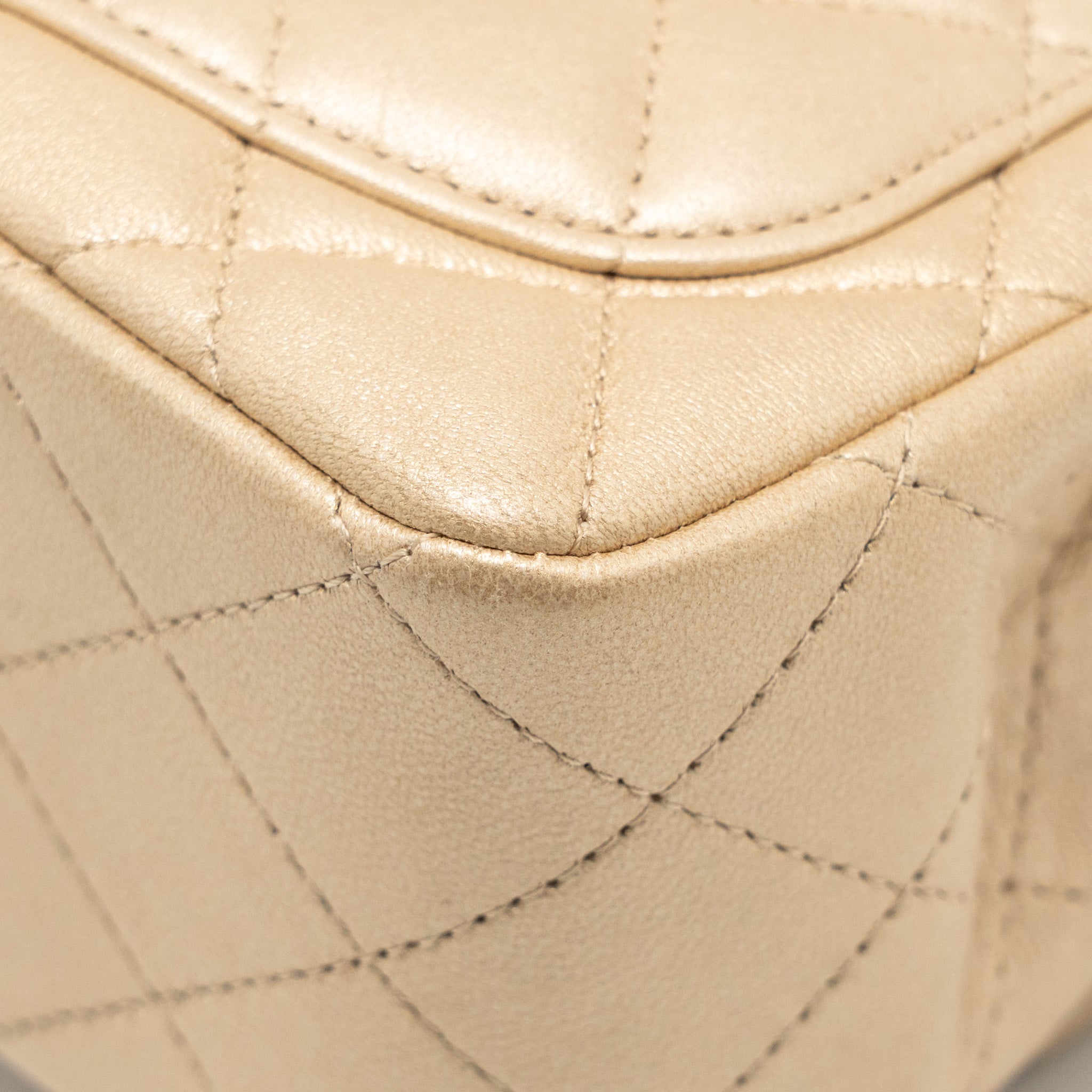 CHANEL MINI SQUARE FLAP BAG LAMBSKIN GOLD GHW