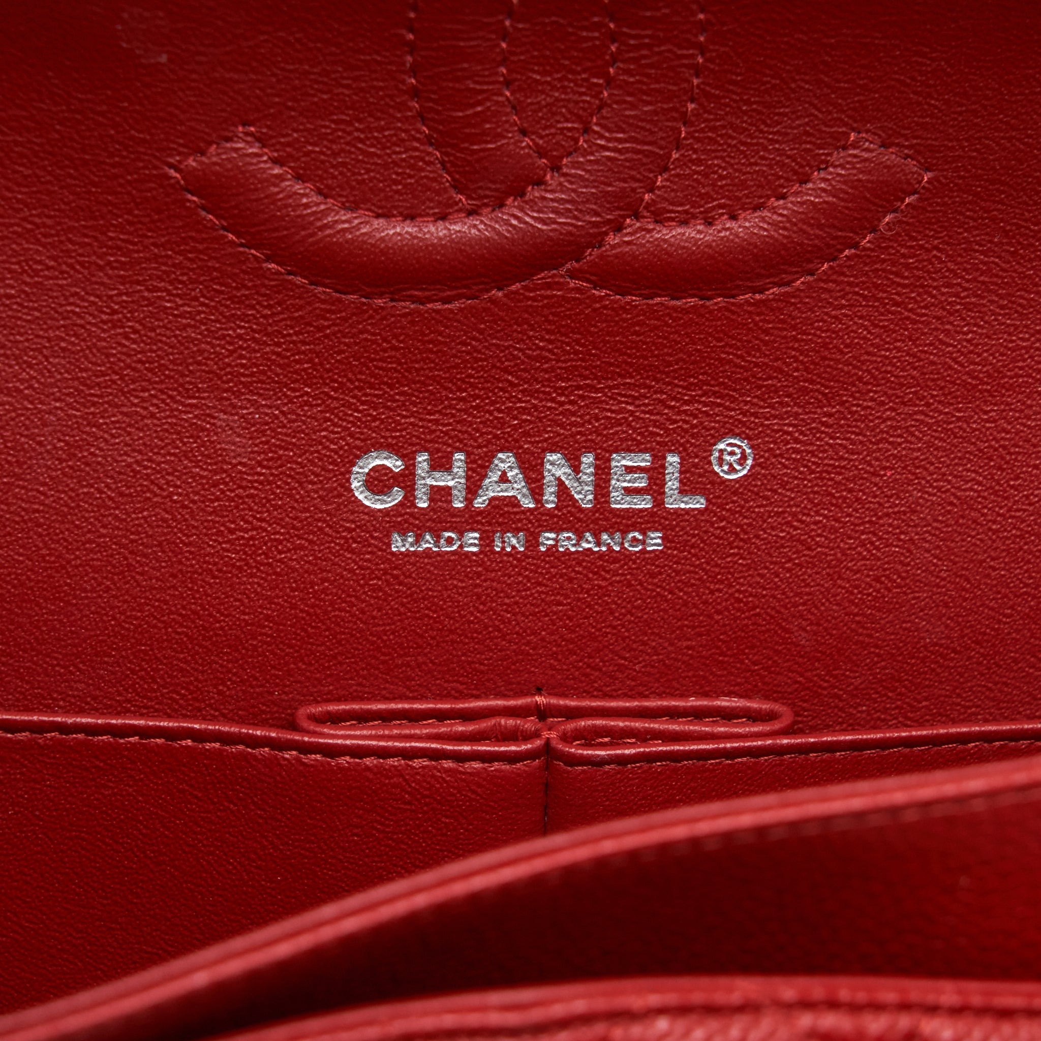 CHANEL CLASSIC DOUBLE FLAP BAG CAVIAR RED SHW