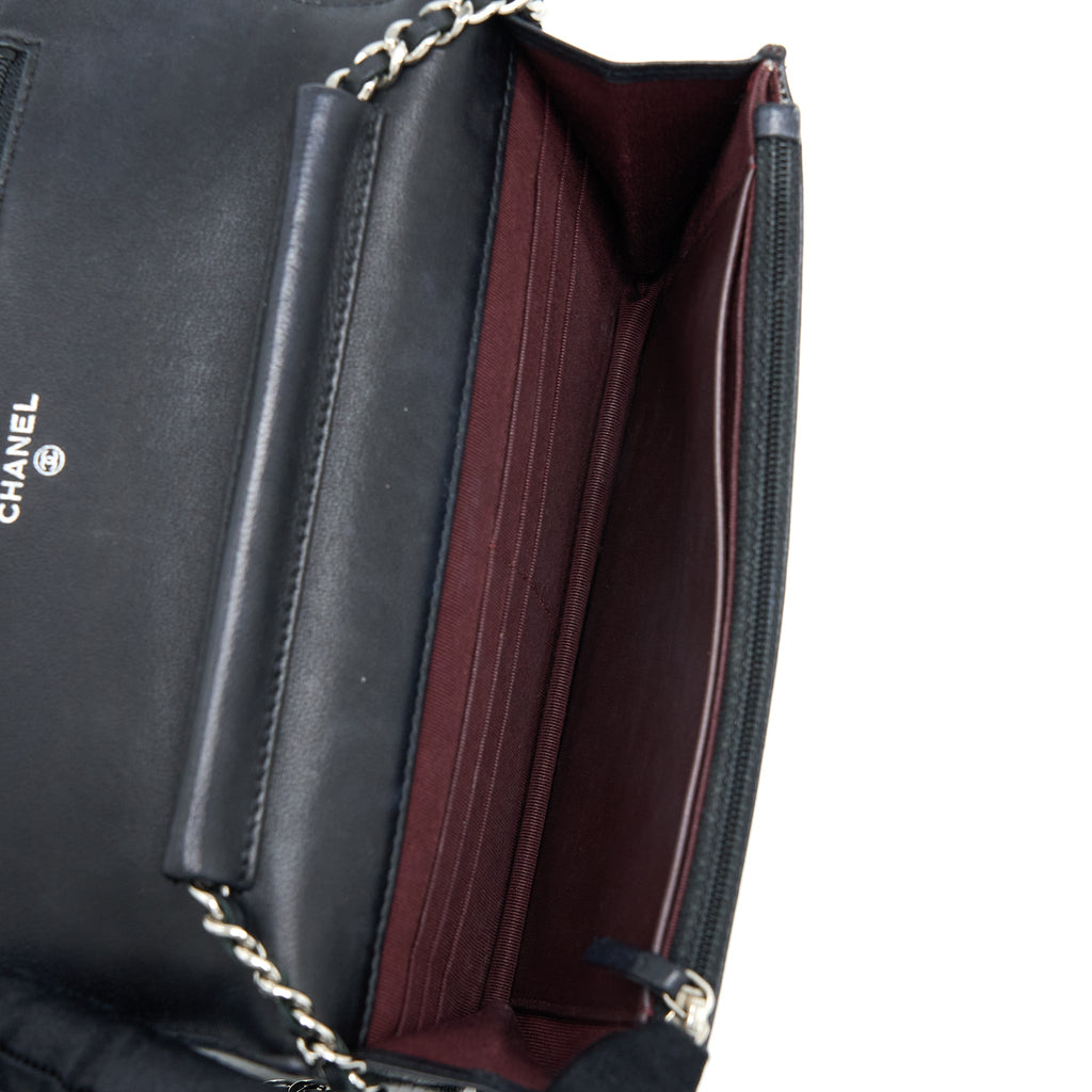 CHANEL CLASSIC WALLET ON CHAIN LAMBSKIN BLACK SHW