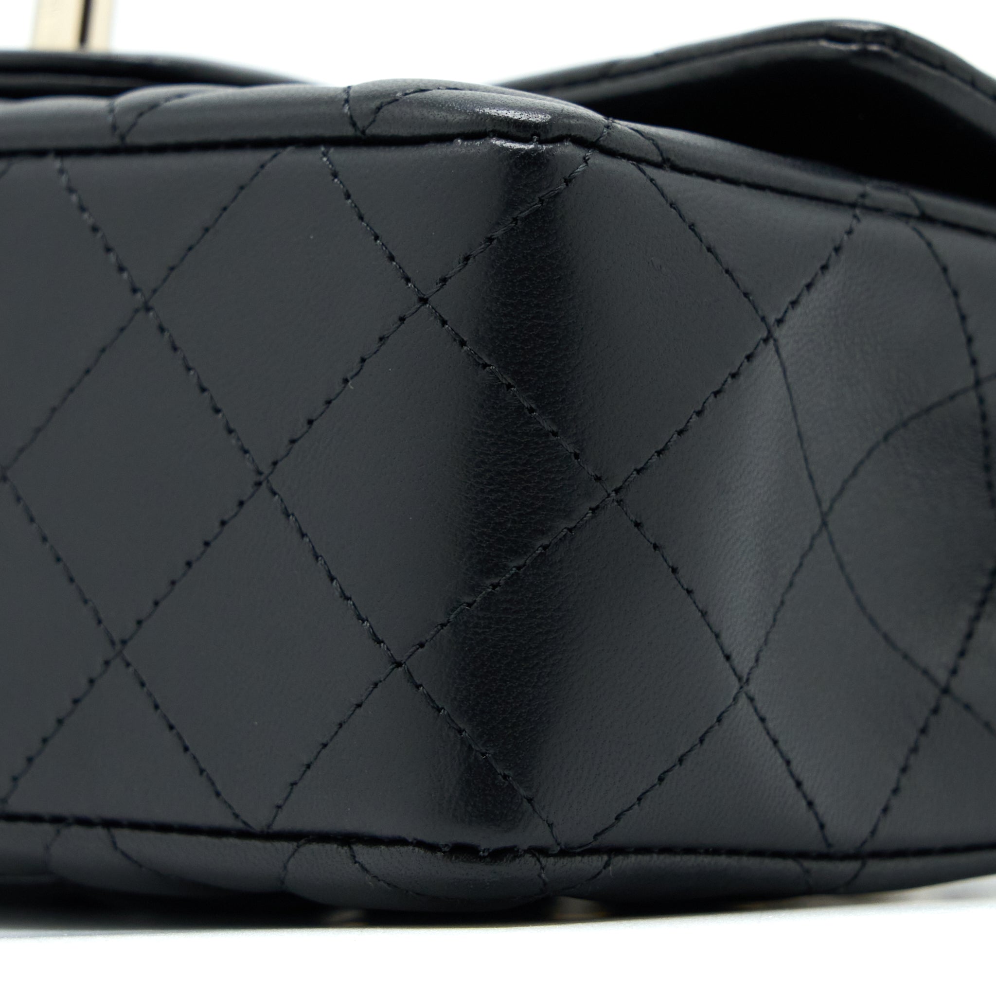 CHANEL CLASSIC MINI RECTANGULAR FLAP BAG LAMBSKIN BLACK LGHW (MICROCHIP)