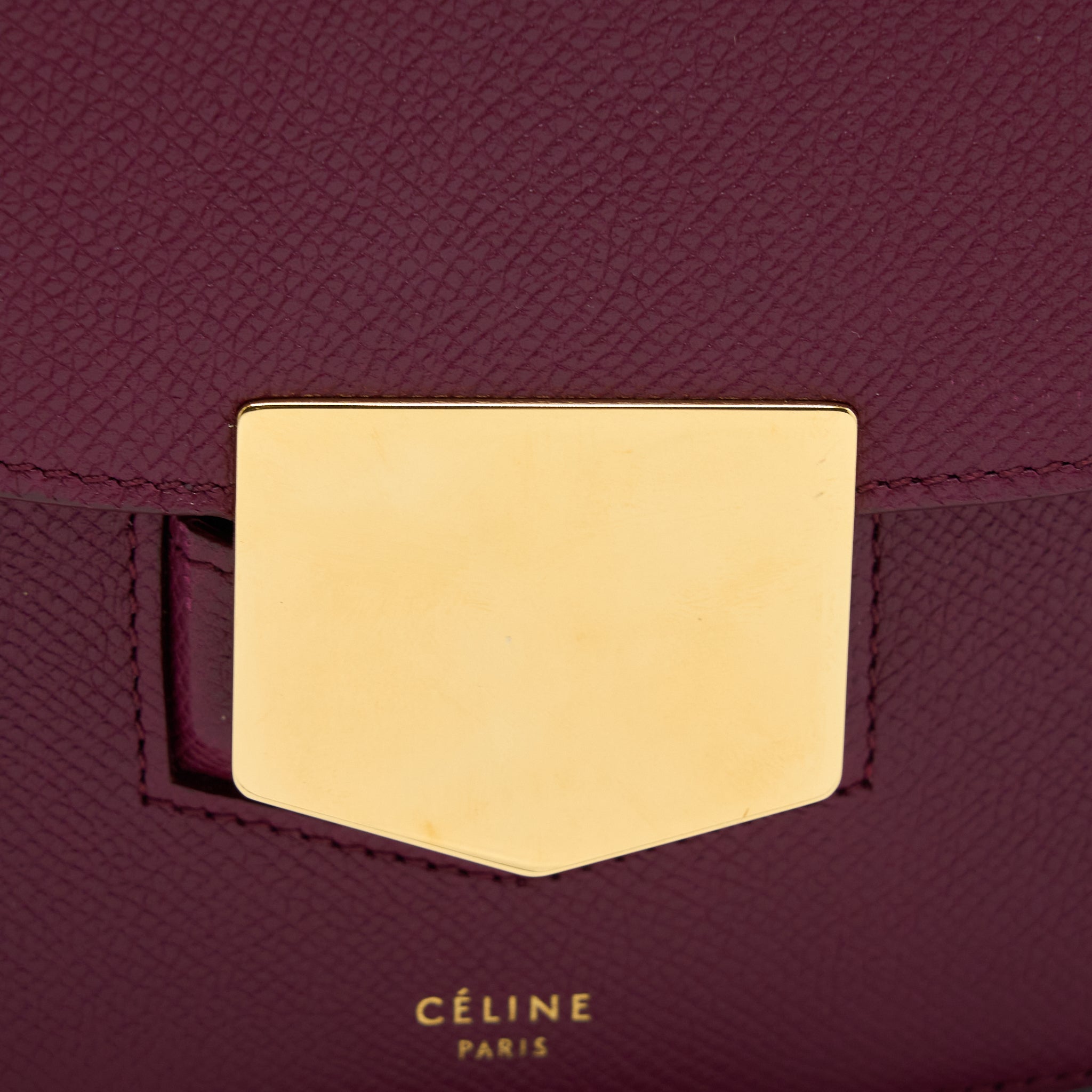 CELINE COMPACT TROTTEUR CROSSBODY SHOULDER BAG DARK PURPLE GHW