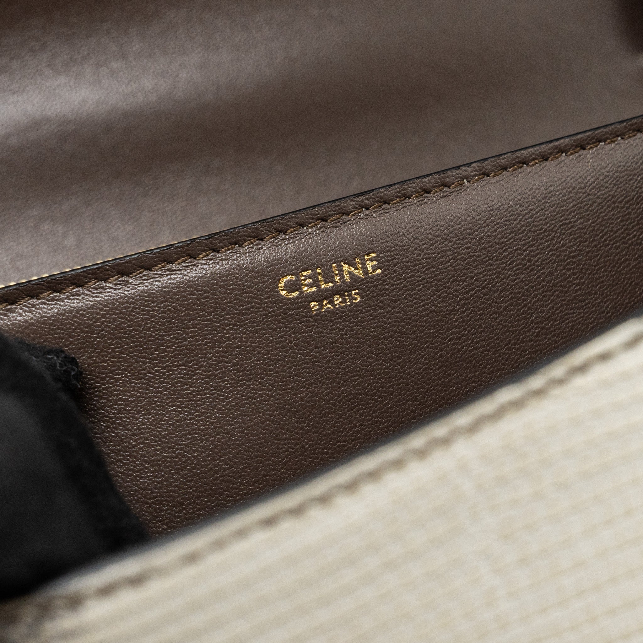 CELINE MEDIUM BOX LIZARD NATURAL GHW
