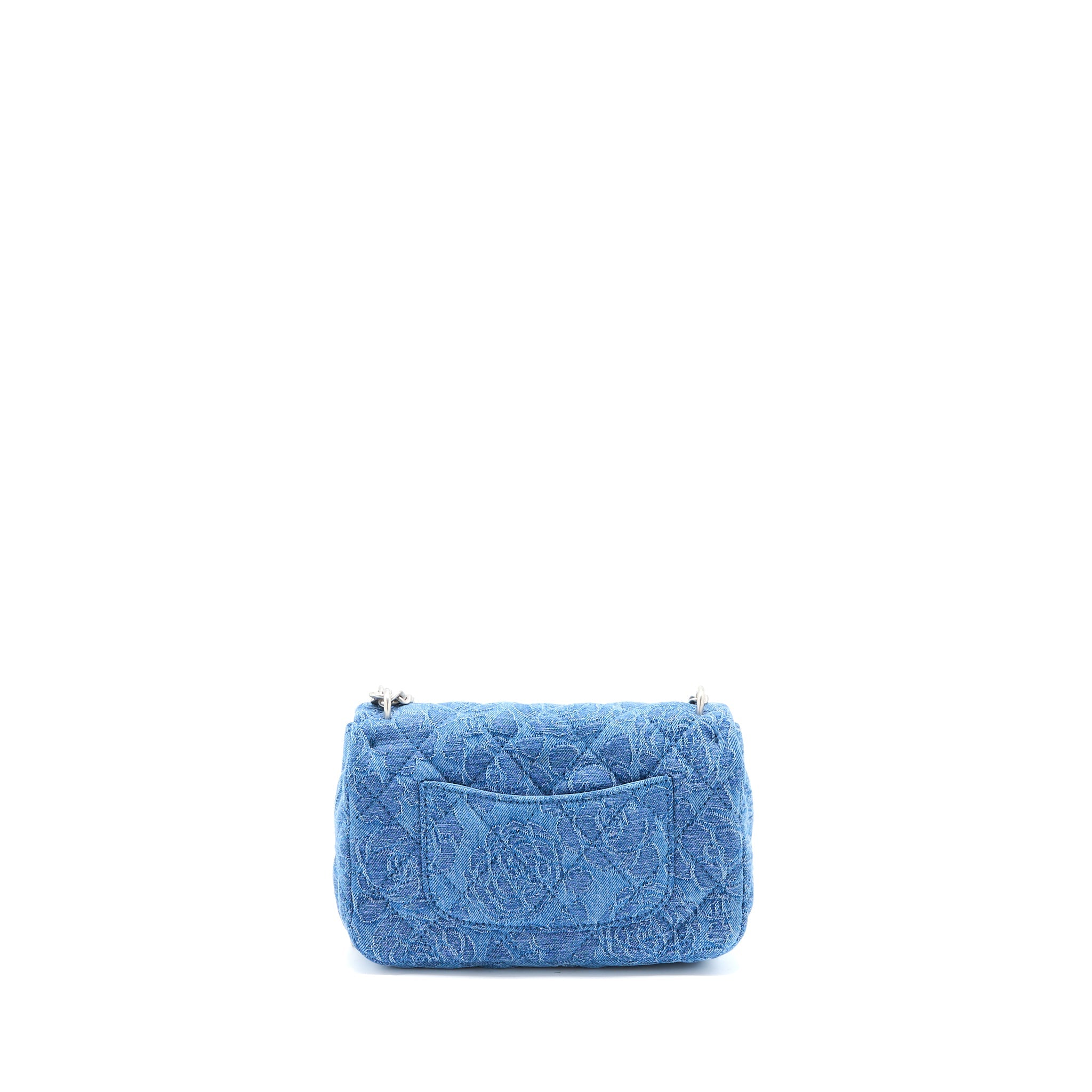 CHANEL 23P MINI COCO LOVE FLAP BAG CAMELLIA DENIM BLUE SHW (MICROCHIP)
