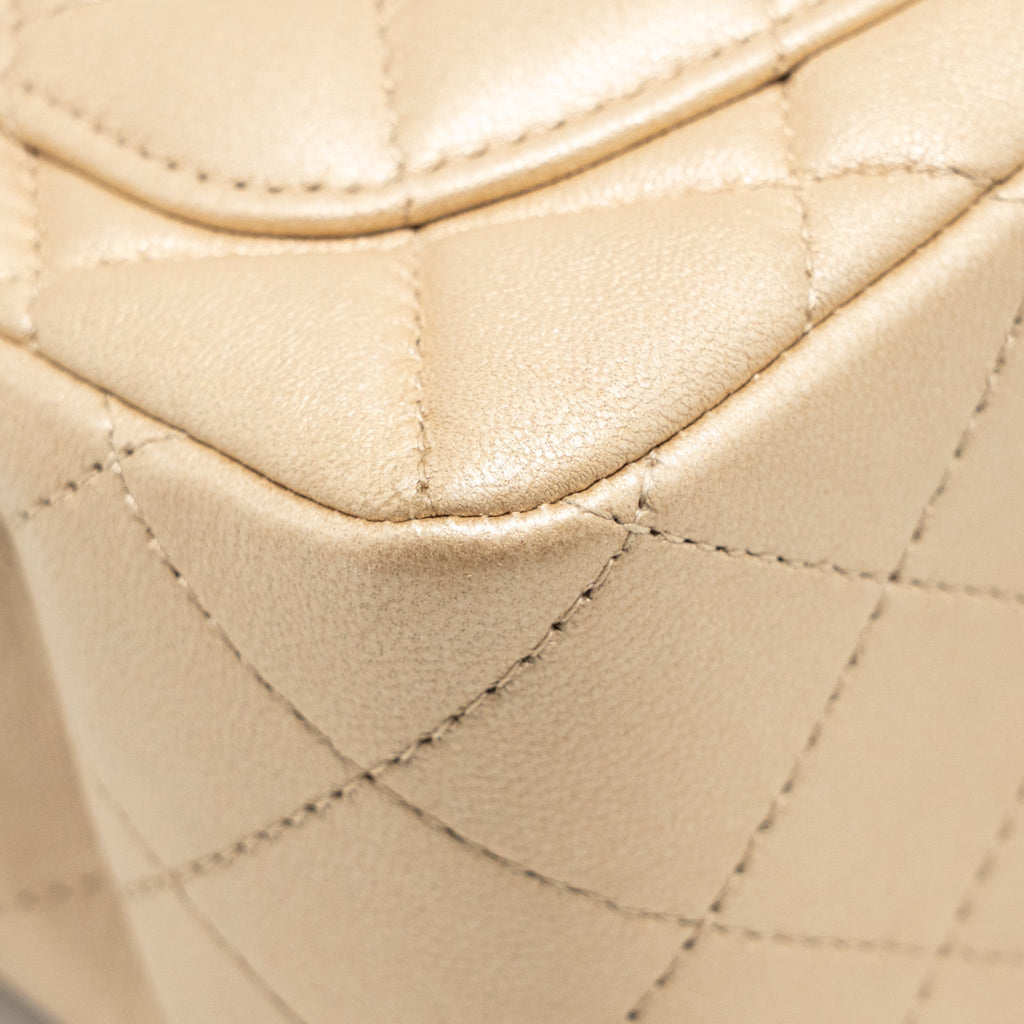 CHANEL MINI SQUARE FLAP BAG LAMBSKIN GOLD GHW
