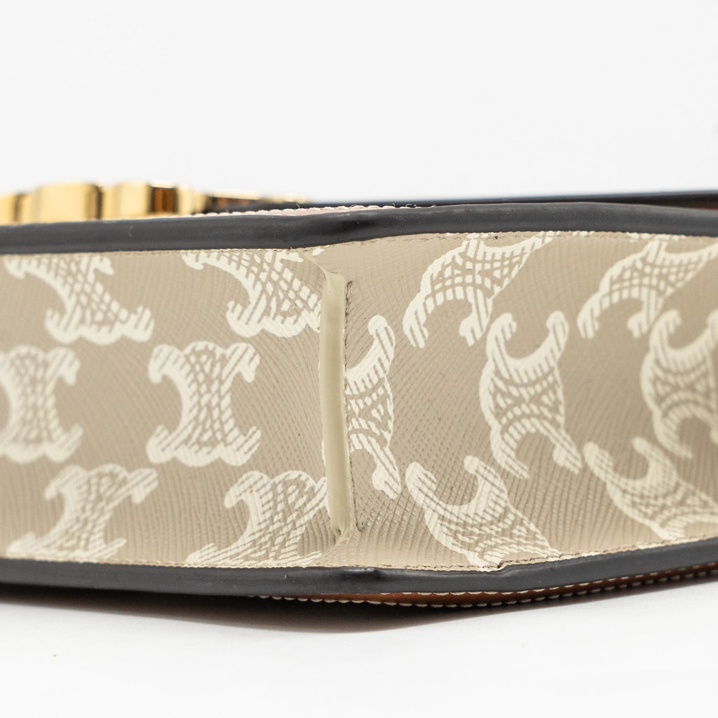 CELINE WALLET ON CHAIN MARGO TRIOMPHE CANVAS/CALFSKIN GHW
