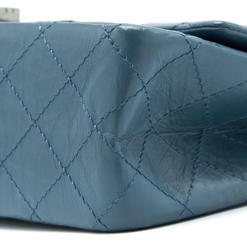 CHANEL 2.55 226 REISSUE FLAP BAG CALFSKIN BLUE GREY SHW