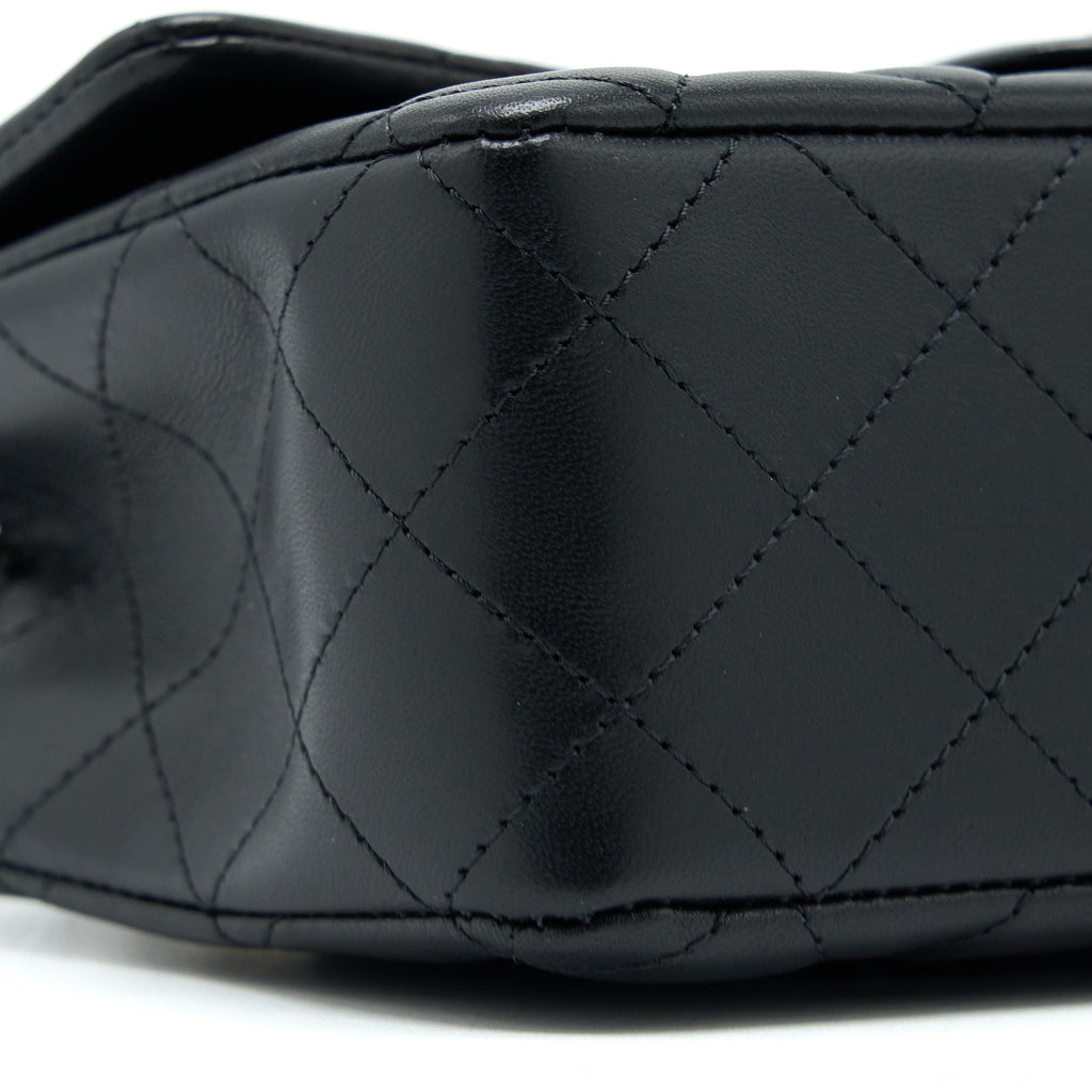 CHANEL CLASSIC MINI RECTANGULAR FLAP BAG LAMBSKIN BLACK LGHW (MICROCHIP)