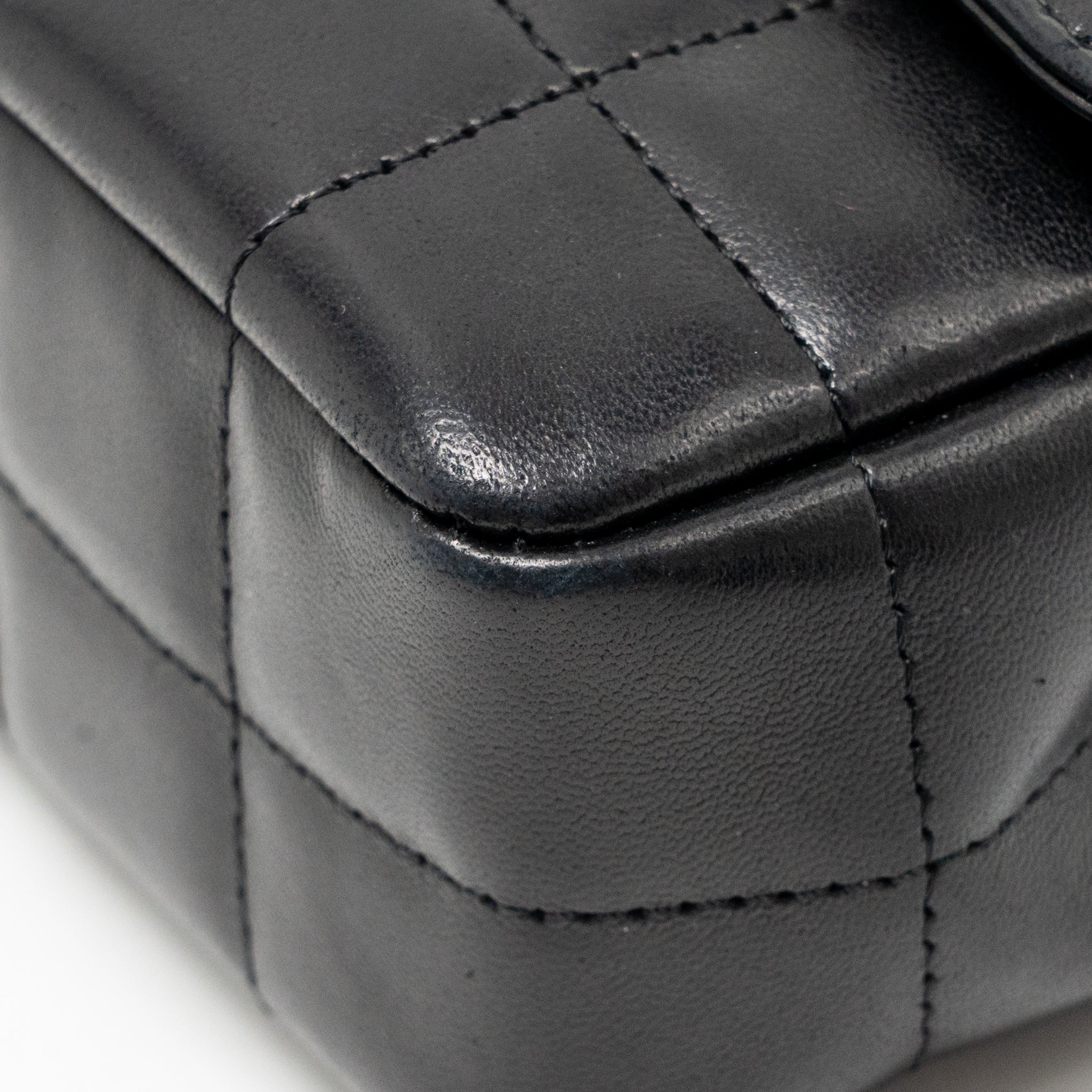 CHANEL CAMELLIA MINI FLAP SHOULDER BAG LAMBSKIN BLACK GHW