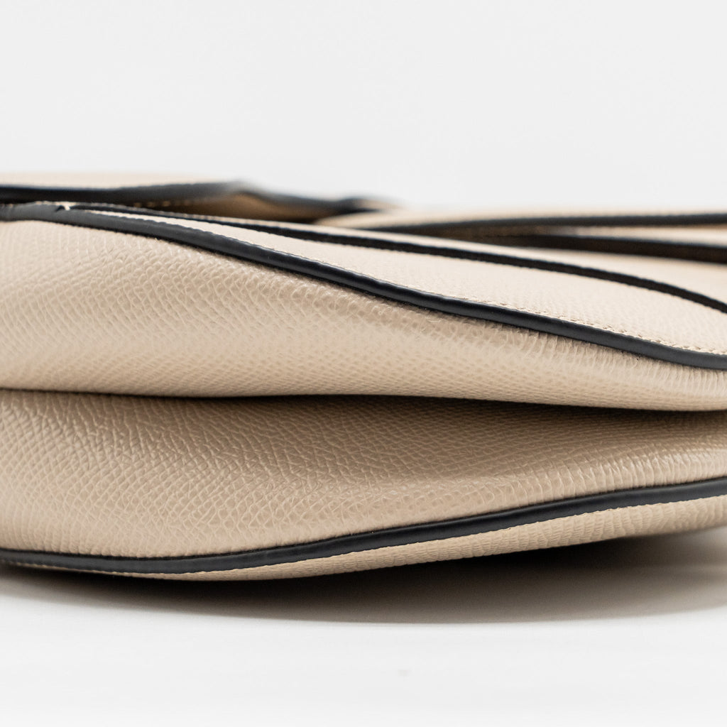 DIOR MEDIUM SADDLE BAG CALFSKIN BEIGE GHW
