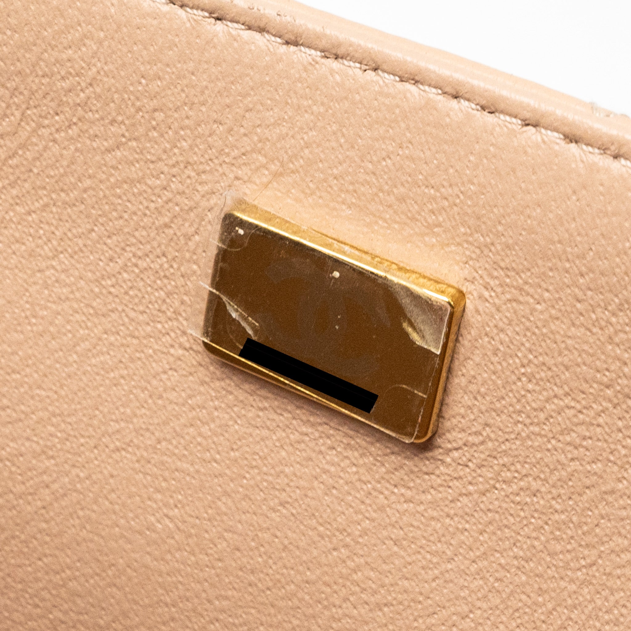 CHANEL MINI RECTANGULAR FLAP BAG LAMBSKIN LIGHT BEIGE LGHW (MICROCHIP)