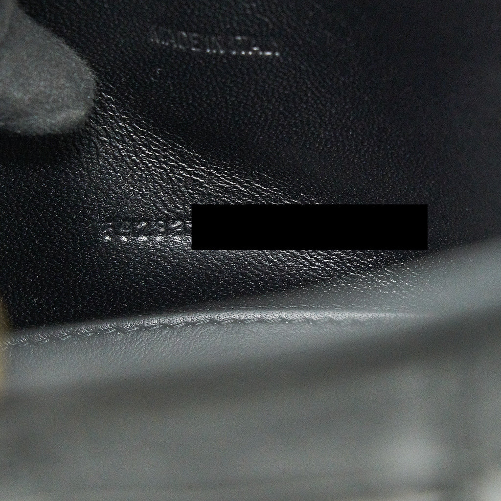 BALENCIAGA HOURGLASS XS EMBOSSED CALFKSIN BLACK GHW
