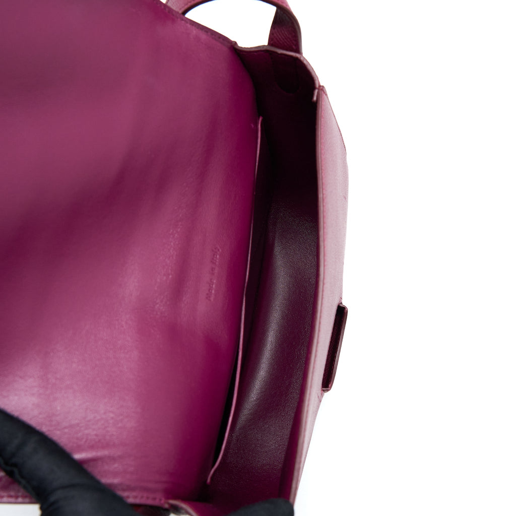 CELINE COMPACT TROTTEUR CROSSBODY SHOULDER BAG DARK PURPLE GHW