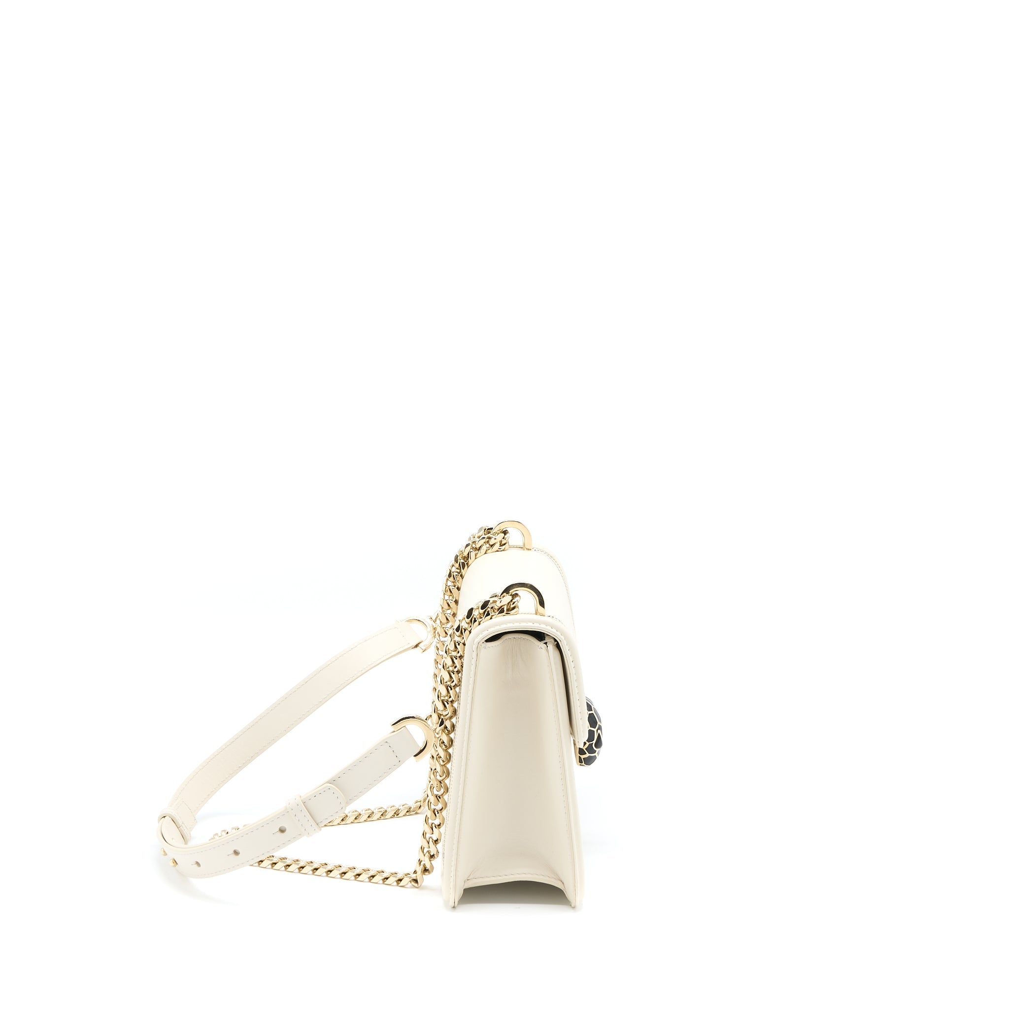 BVLGARI SERPENTI FOREVER FLAP BAG LIMITED EDITION CALFSKIN WHITE LGHW