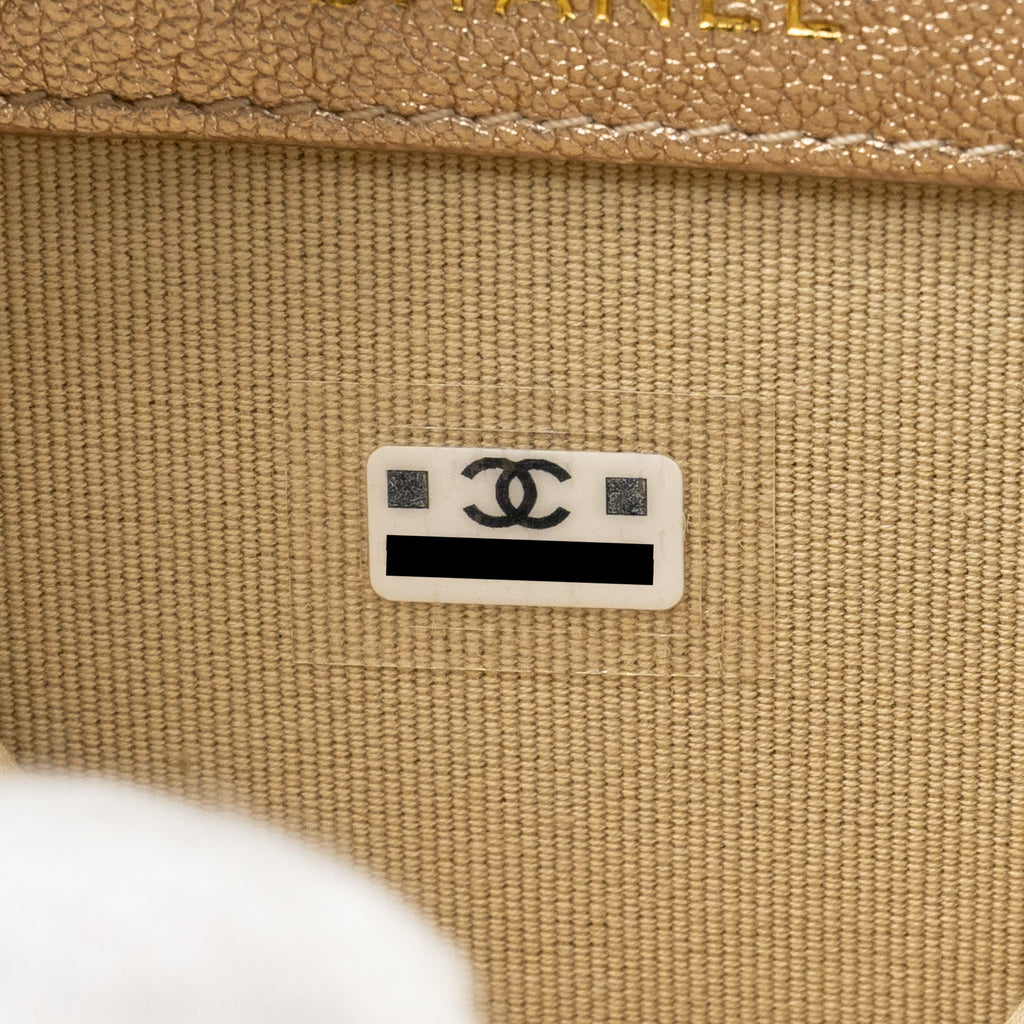 CHANEL ROUND CLIP ON PURSE DUO BAG CHARM QUILTED LAMBSKIN METALLIC GOLD LGHW (MIRCOCHIP)