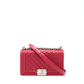 CHANEL MEDIUM BOY BAG LAMBSKIN RED SHW