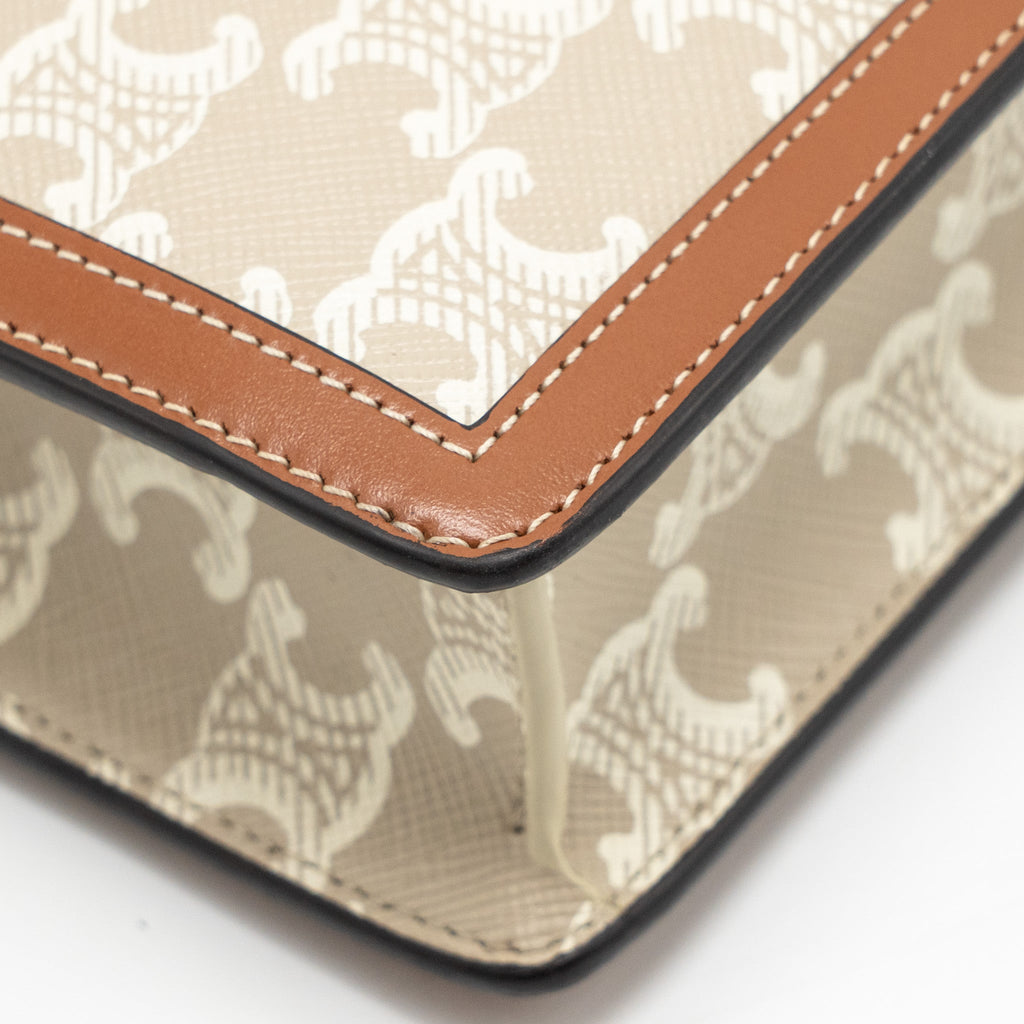 CELINE WALLET ON CHAIN MARGO TRIOMPHE CANVAS/CALFSKIN GHW