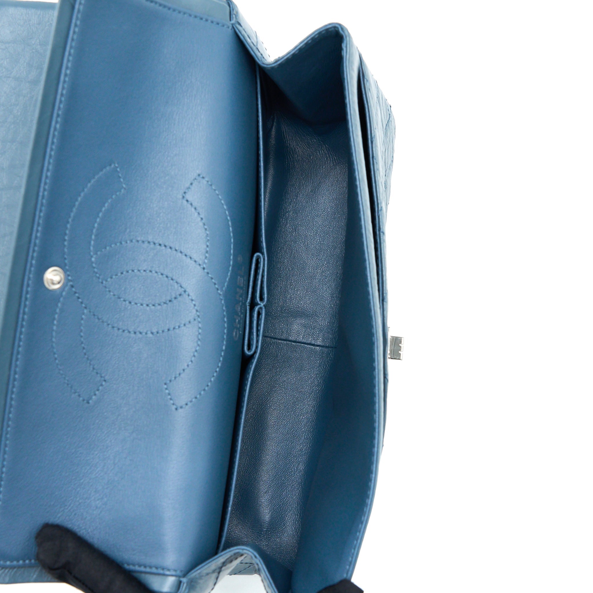 CHANEL 2.55 226 REISSUE FLAP BAG CALFSKIN BLUE GREY SHW