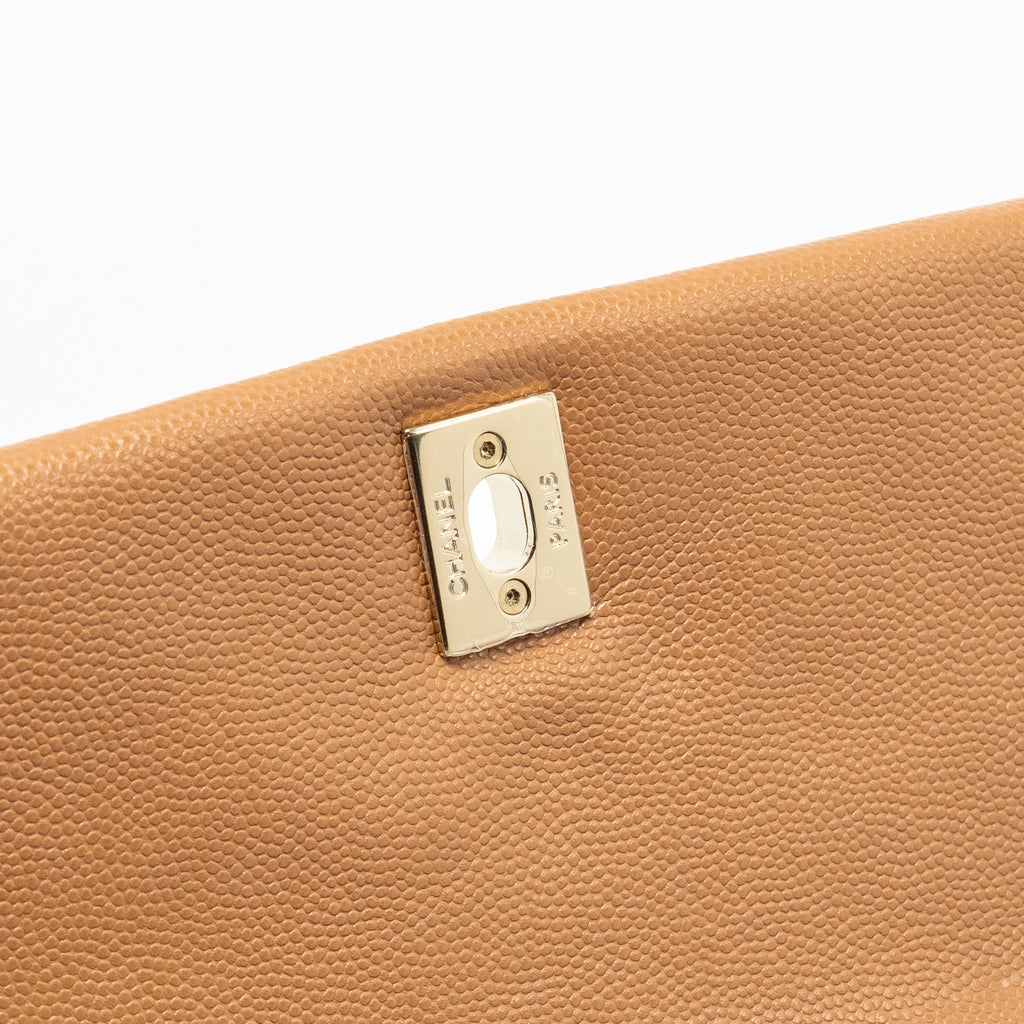 CHANEL 21P SMALL COCO HANDLE CAVIAR CARAMEL LGHW