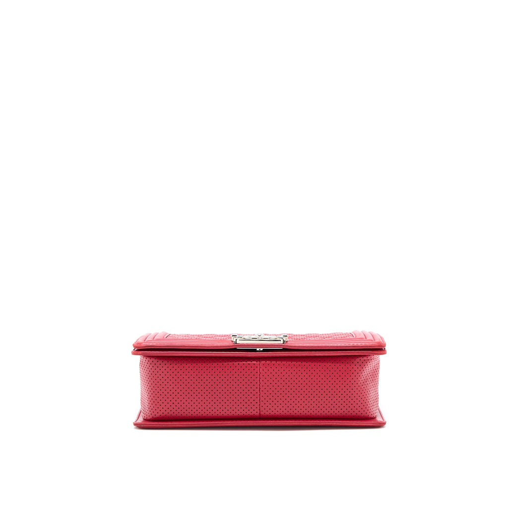 CHANEL MEDIUM BOY BAG LAMBSKIN RED SHW