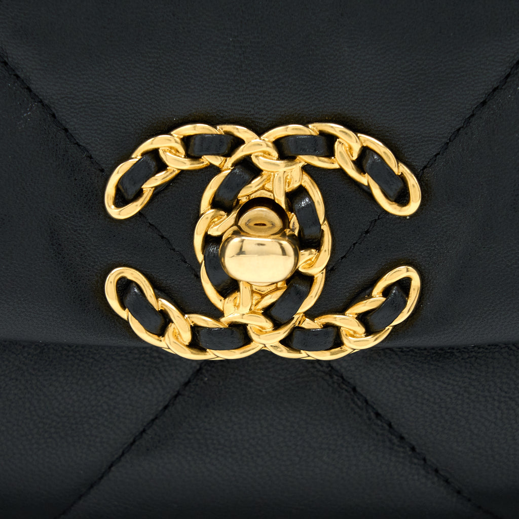 CHANEL SMALL 19 BAG GOATSKIN BLACK MULTICOLOURED HARDWARE