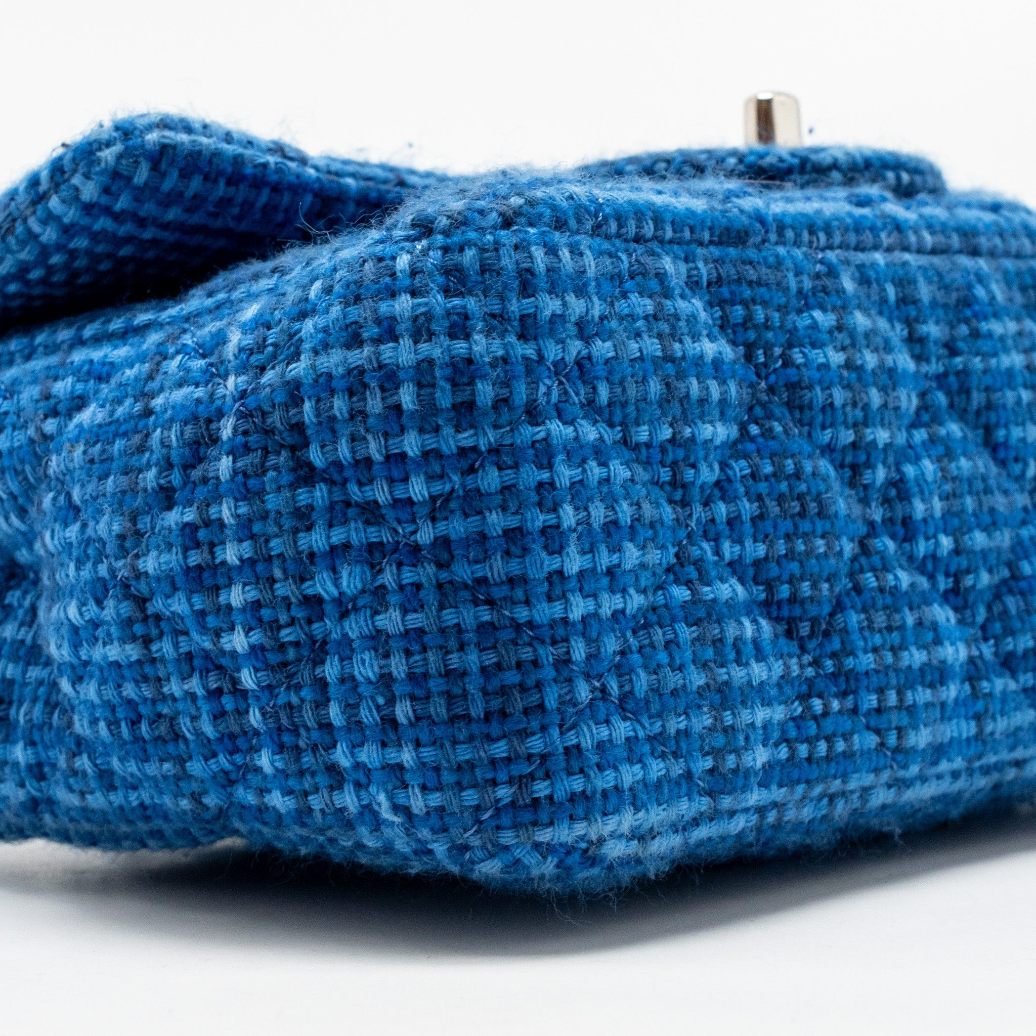 CHANEL MINI RECTANGULAR TWEED BLUE SHW