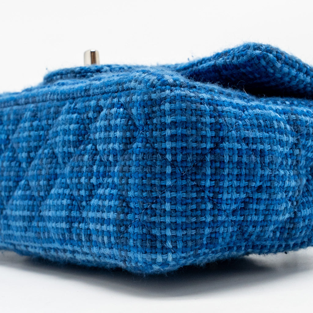 CHANEL MINI RECTANGULAR TWEED BLUE SHW