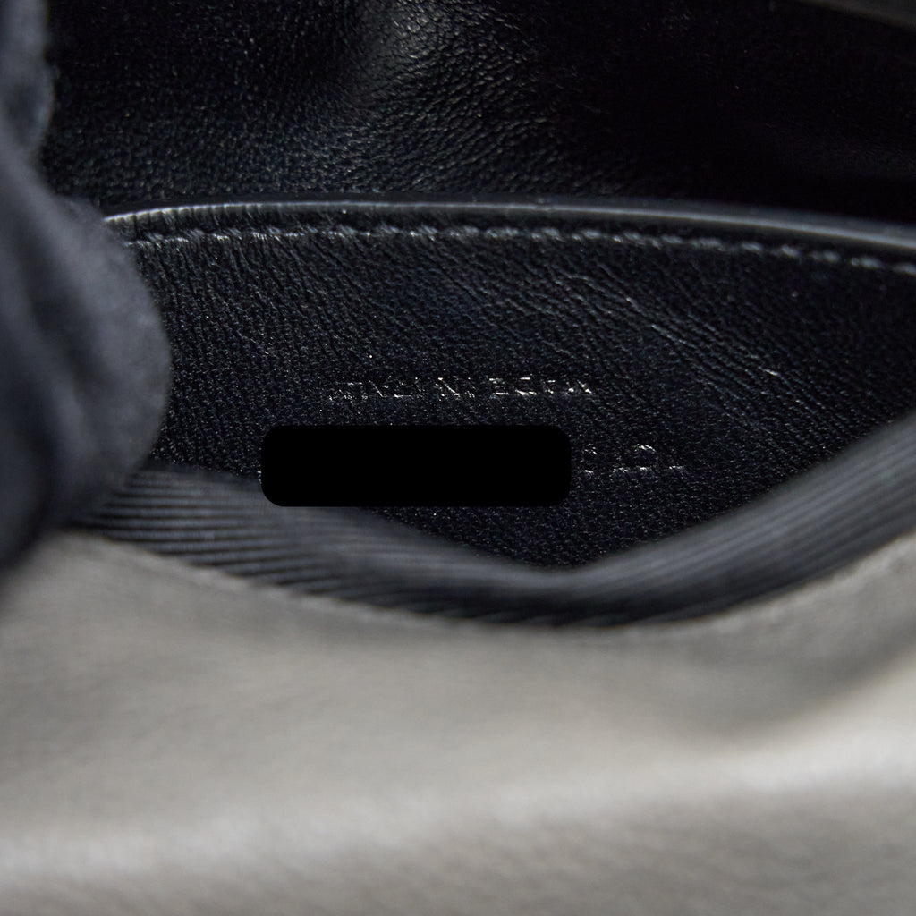 SAINT LAURENT COLLEGE BAG CALFSKIN GREY WITH RUTHENIUM HARDWARE