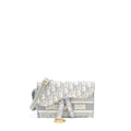 DIOR SADDLE SLIM POUCH LIGHT GREY DIOR OBLIQUE EMBROIDERY