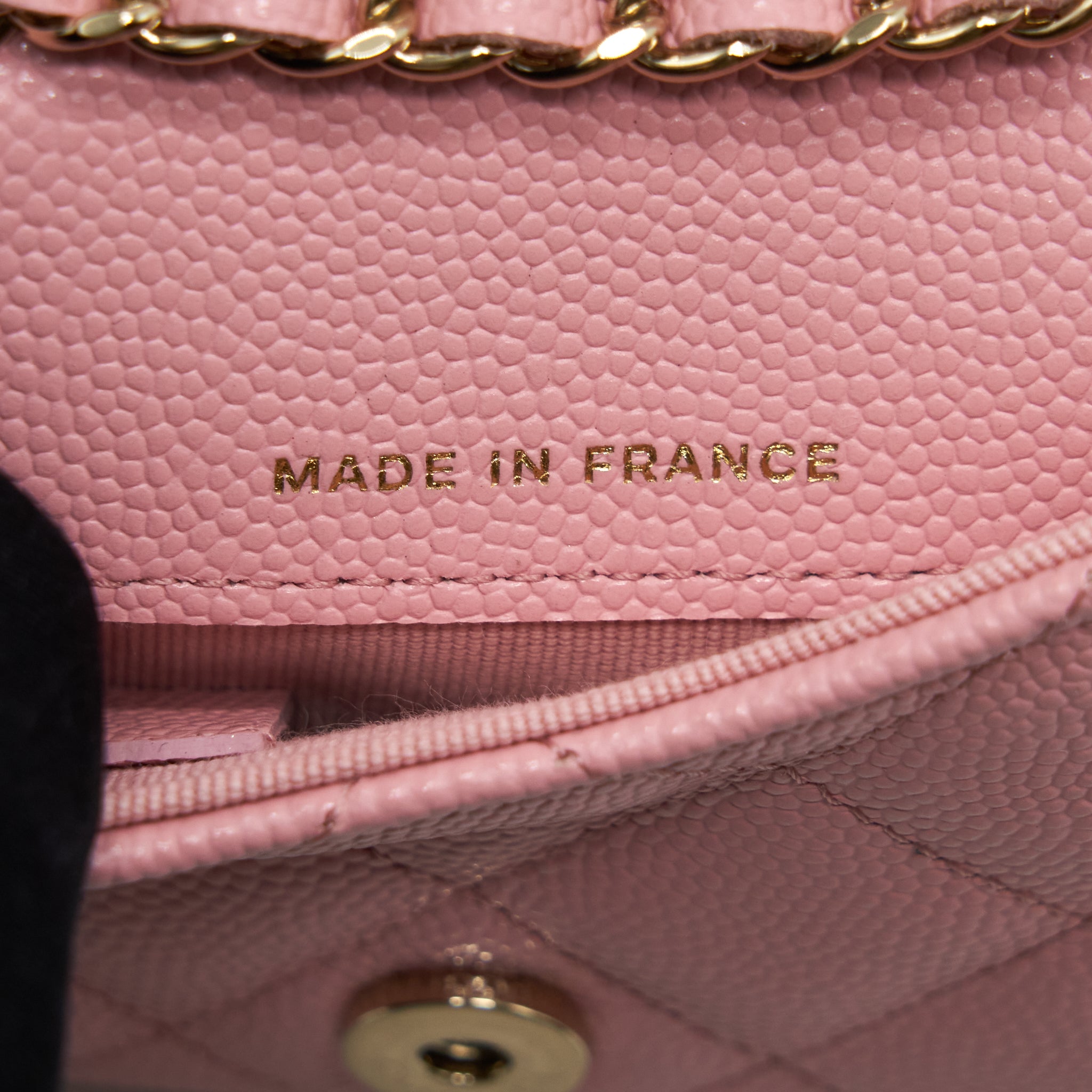 CHANEL 22P MINI FLAP BELT BAG/CARD HOLDER CAVIAR LIGHT PINK LGHW