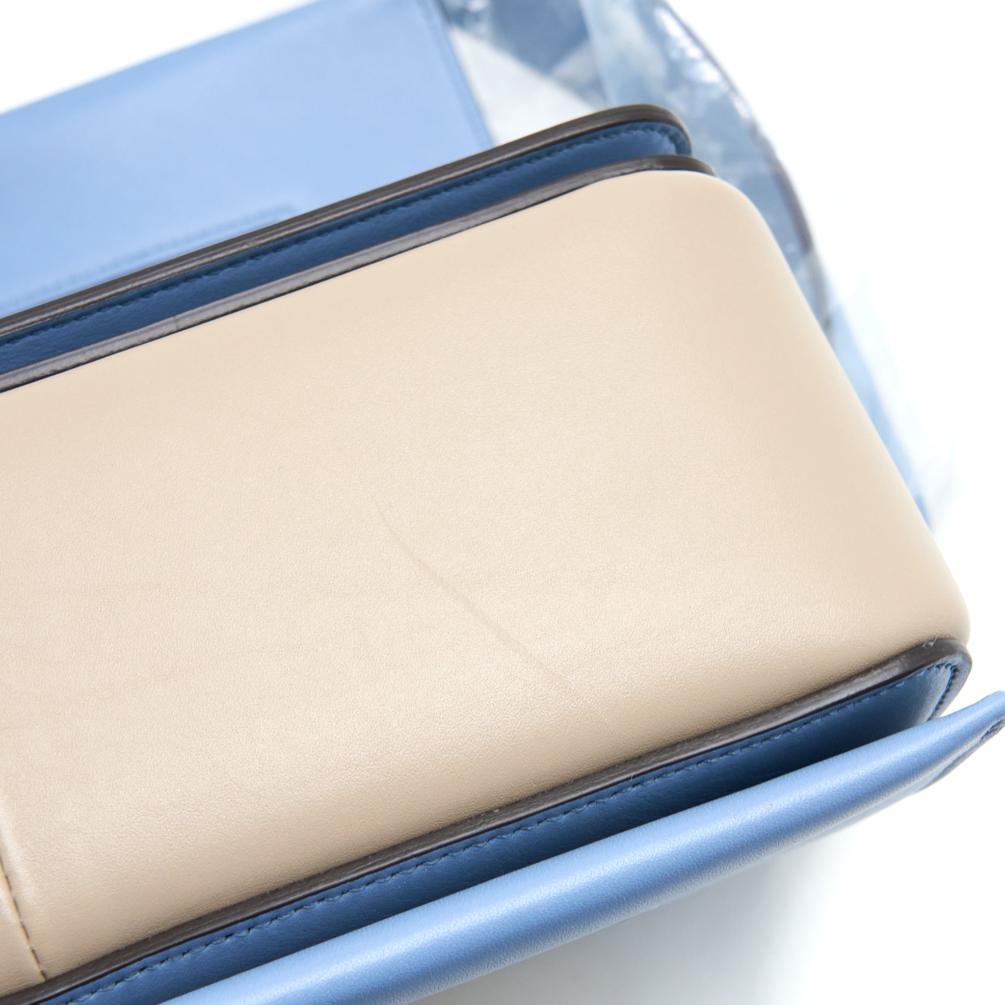 CELINE MEDIUM FRAME BAG MULTICOLOUR BLUE/LIGHT TAUPE GHW