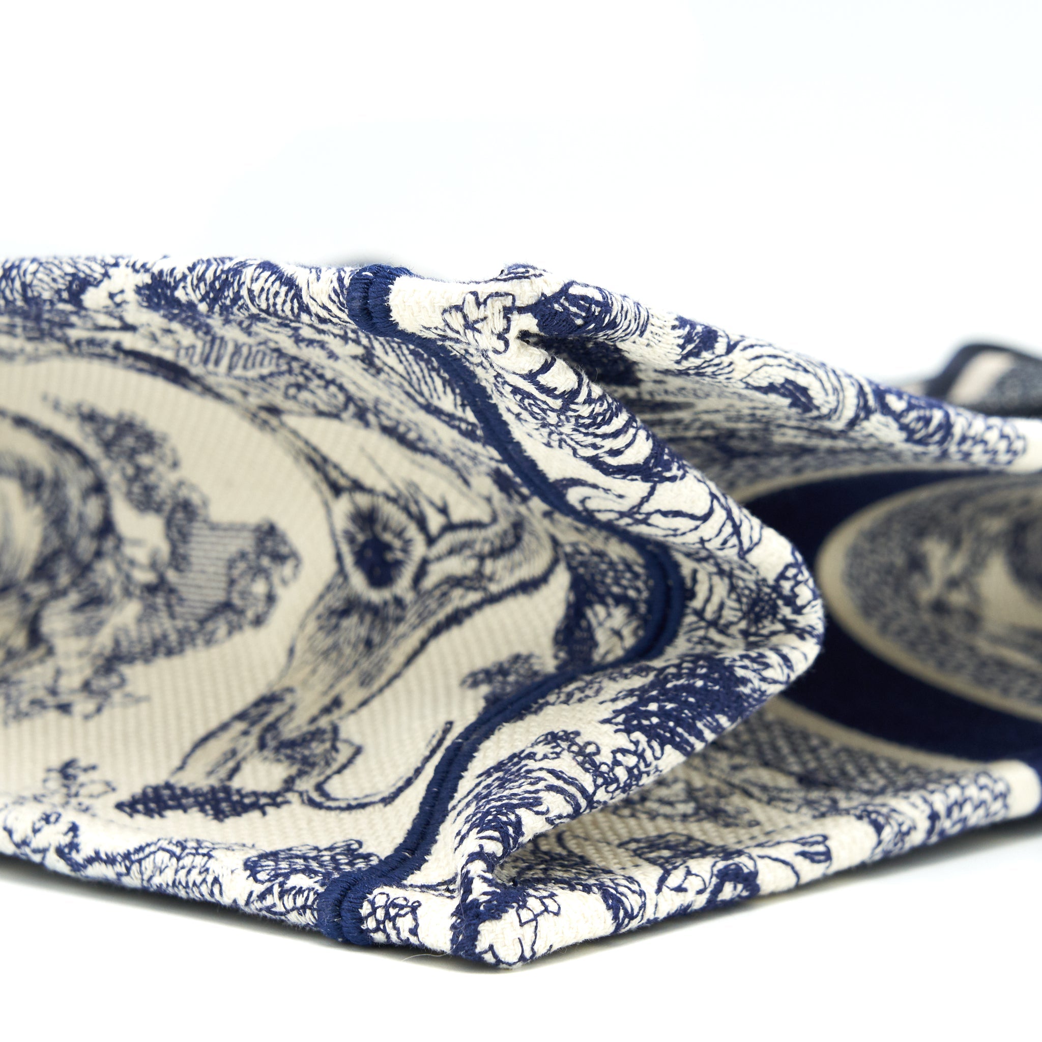 DIOR SMALL BOOK TOTE TOILE DE JOUY NAVY WITH SILK TILLY SCARF