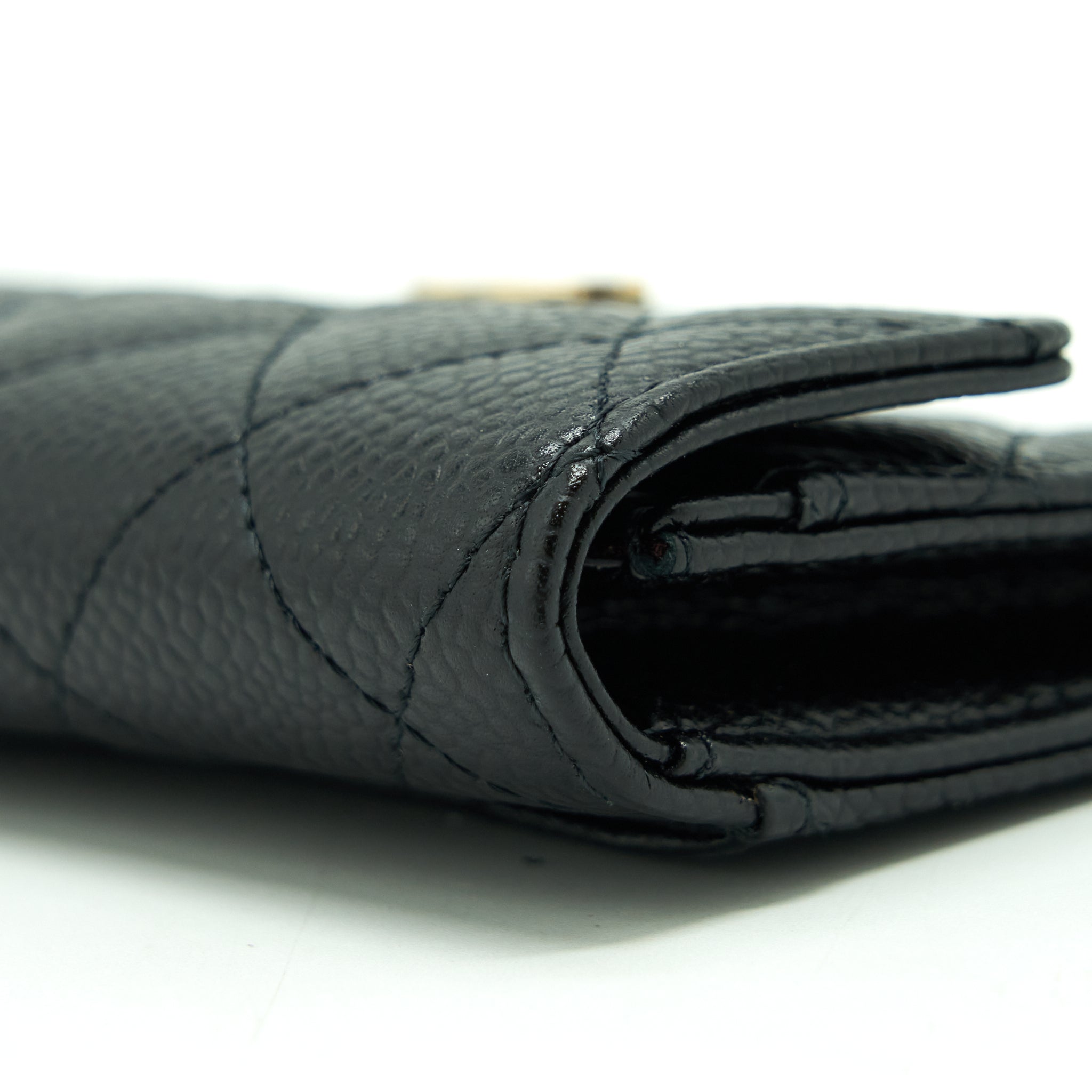 CHANEL CLASSIC FLAP CARD HOLDER CAVIAR BLACK GHW