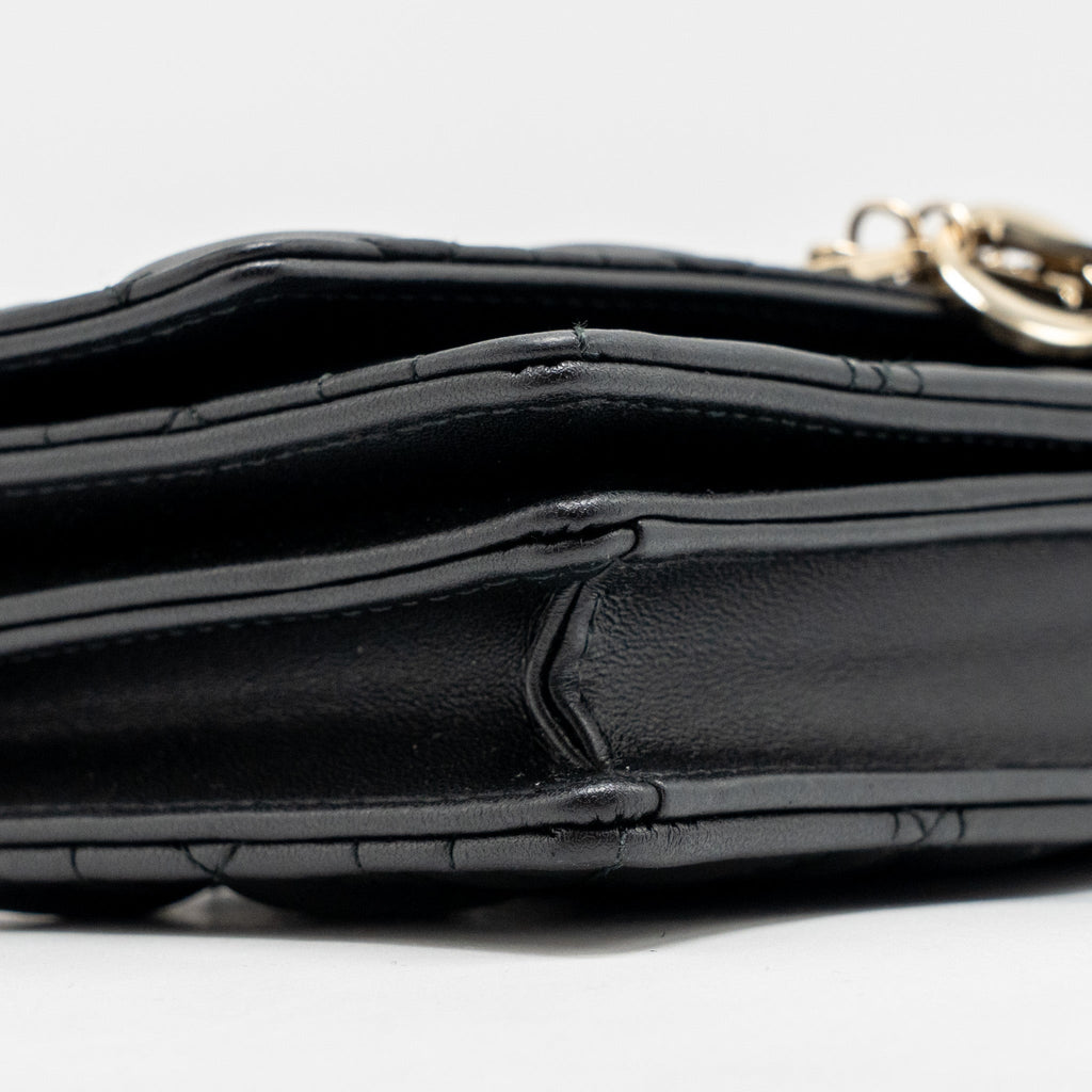DIOR MY DIOR MINI BAG CANNAGE LAMBSKIN BLACK LGHW