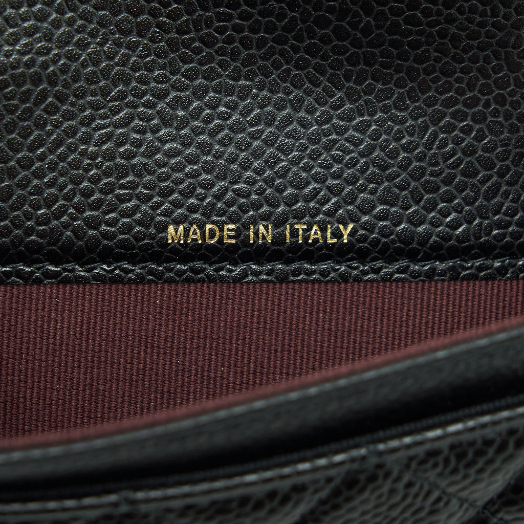 CHANEL CLASSIC FLAP CARD HOLDER CAVIAR BLACK GHW