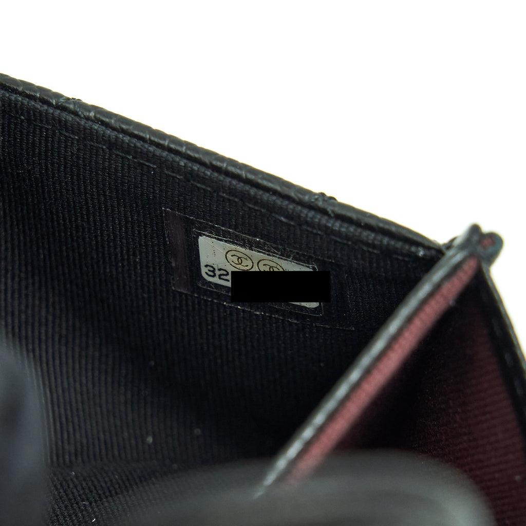 CHANEL CLASSIC FLAP CARD HOLDER CAVIAR BLACK GHW