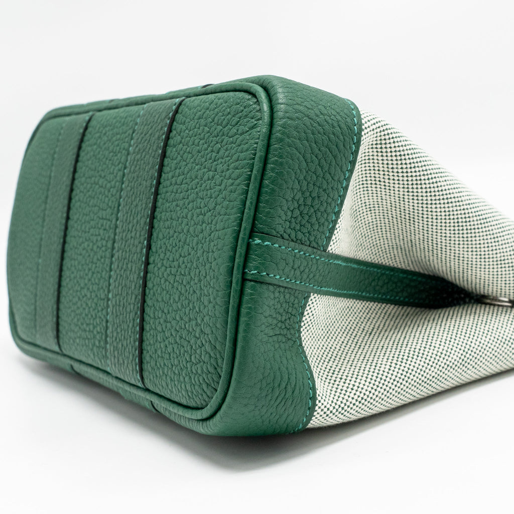 HERMES NEO GARDEN PARTY 23 CANVAS/NEGONDA ECRU/VERT MOYEN SHW