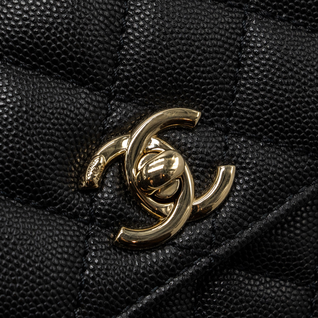 CHANEL SMALL COCO HANDLE CAVIAR BLACK LGHW  (MICROCHIP)