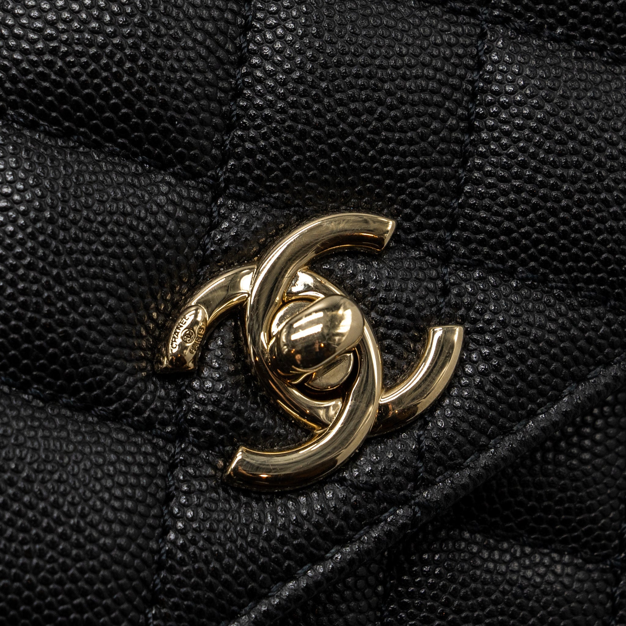 CHANEL SMALL COCO HANDLE CAVIAR BLACK LGHW  (MICROCHIP)