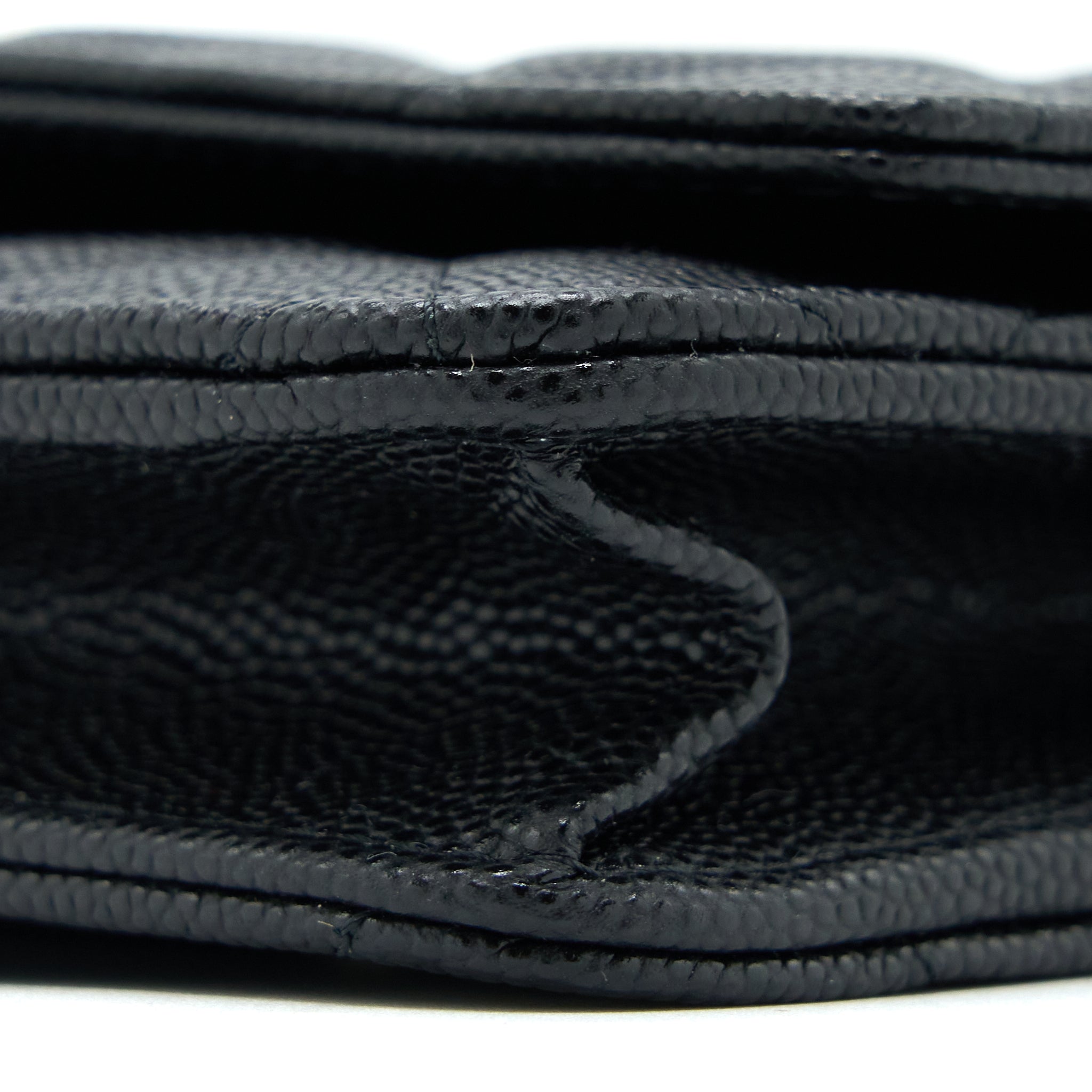 CHANEL 23C GIANT CC LOGO WALLET ON CHAIN CAVIAR BLACK LGHW (MICROCHIP)