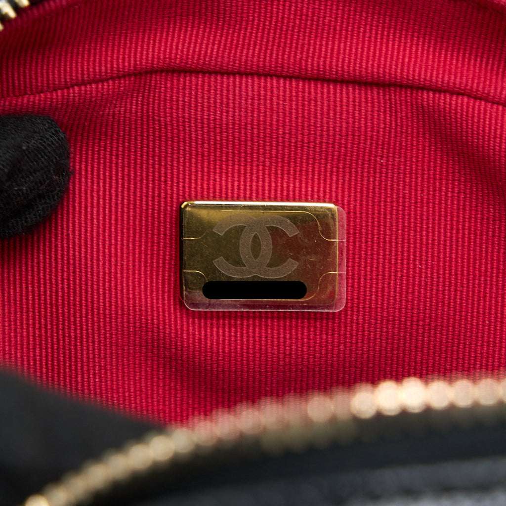 CHANEL 22P FLAP BACKPACK CAVIAR BLACK BRUSHED GHW (MICROCHIP)