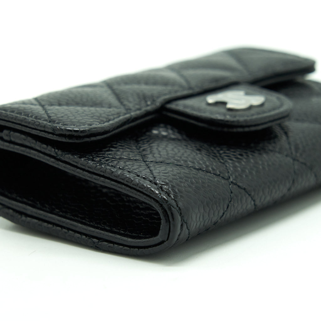 CHANEL CLASSIC FLAP CARD HOLDER CAVIAR BLACK SHW