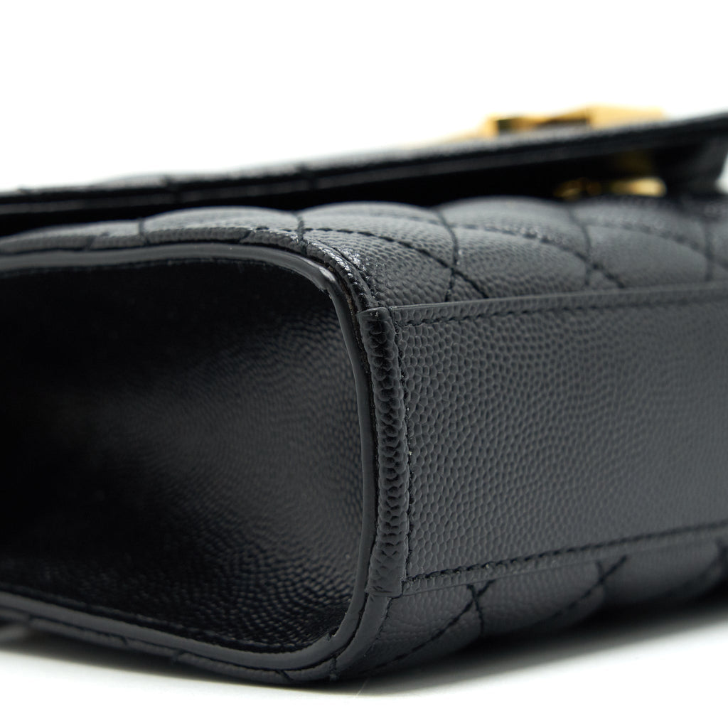 LAURENT SMALL ENVELOPE CROSSBODY BAG BLACK WITH GHW