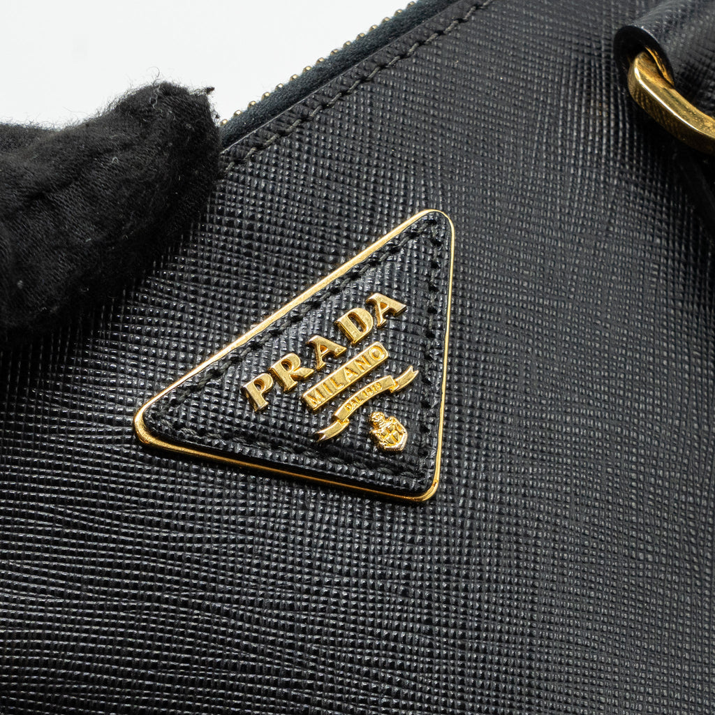 PRADA GALLERIA SAFFIANO TOTE BAG CALFSKIN BLACK GHW