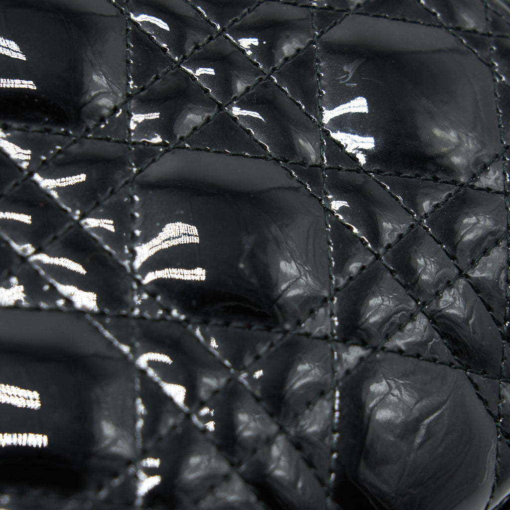 DIOR MEDIUM LADY DIOR PATENT LEATHER BLACK SHW