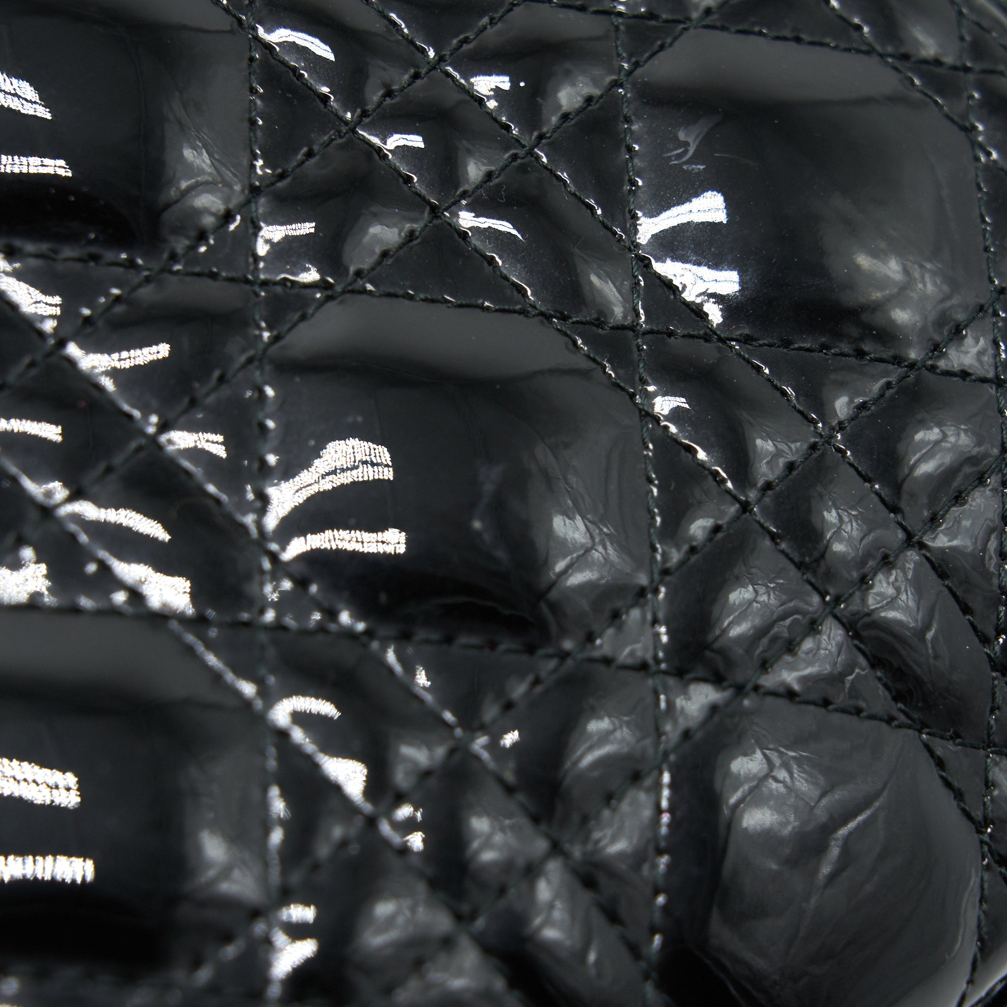 DIOR MEDIUM LADY DIOR PATENT LEATHER BLACK SHW