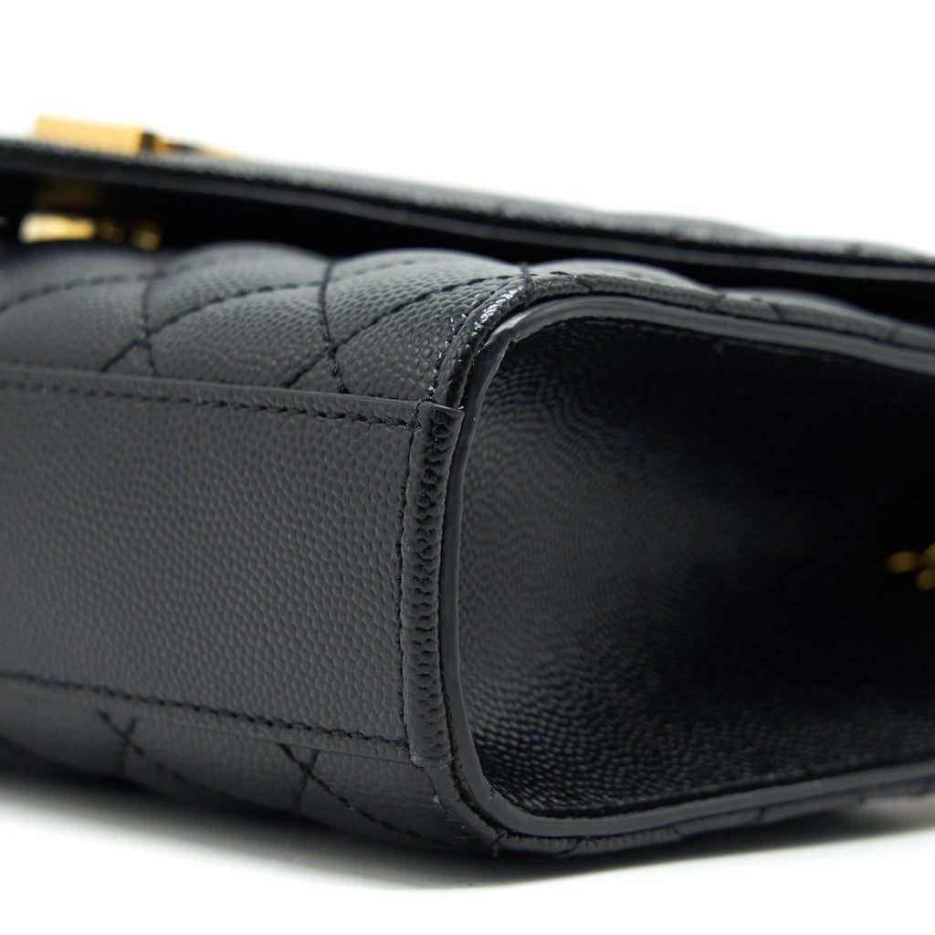 LAURENT SMALL ENVELOPE CROSSBODY BAG BLACK WITH GHW