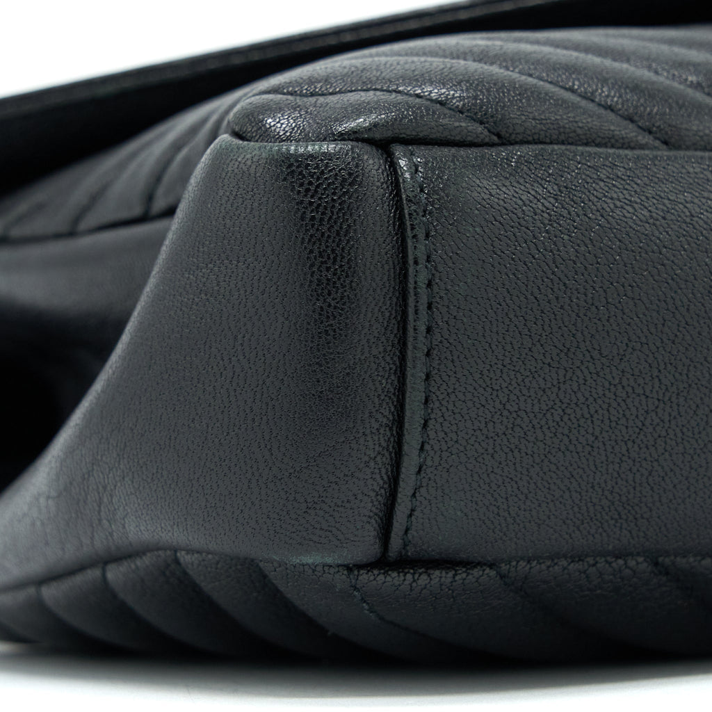 SAINT LAURENT/YSL QUILTED MEDIUM COLLEGE BAG LAMBSKIN BLACK RUTHENIUM HARDWARE