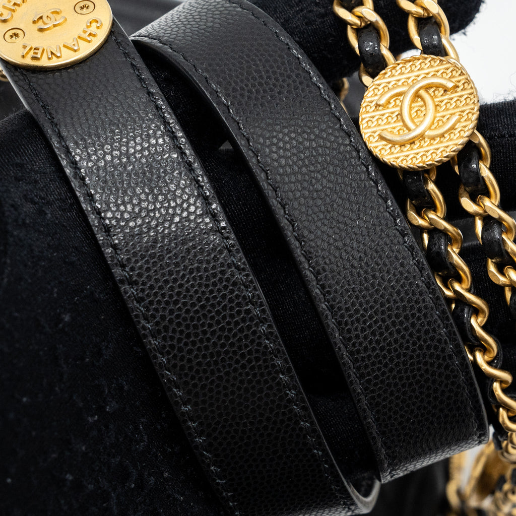 CHANEL MINI TWIST YOUR BUTTON SQUARE FLAP BAG CAVIAR BLACK GHW