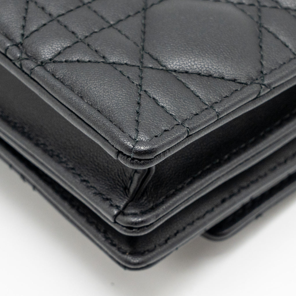 DIOR MY DIOR MINI BAG CANNAGE LAMBSKIN BLACK LGHW